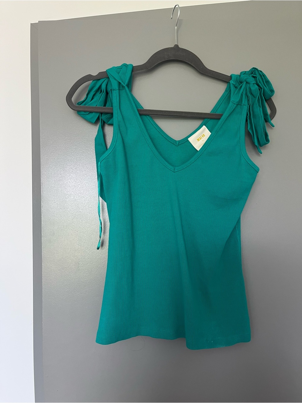 Maeve Anthropologie Size Medium Teal Tie-Shoulder V-Neck Tank Top